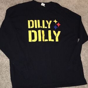 Funny big man Dilly Dilly Black Pittsburgh Steelers Fan fun tee t shirt 3XL/2XL